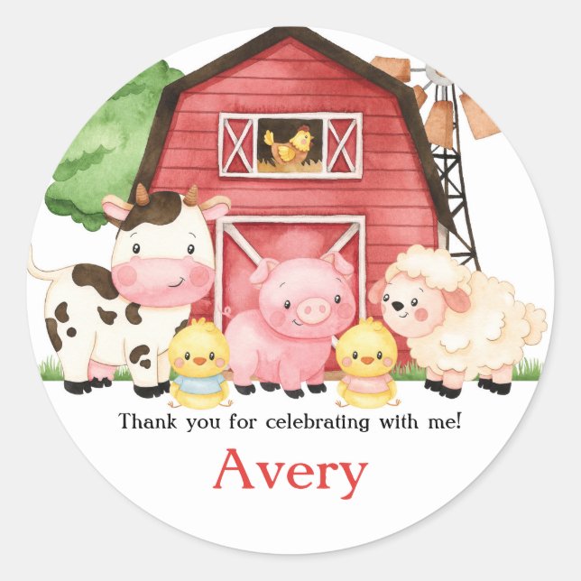 Sticker Merci d'anniversaire de ferme, Sticker Fav (Devant)