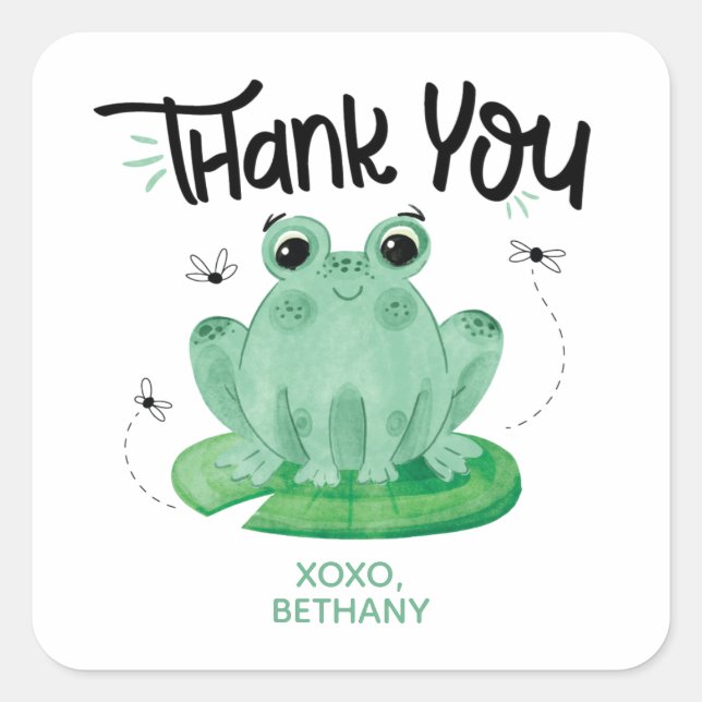 Sticker Merci d'anniversaire de grenouille (Devant)
