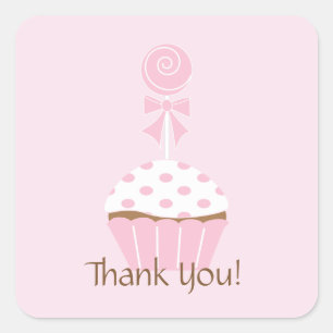Sticker Merci d'anniversaire heureux Cupcake Lolli