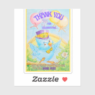 Sticker Merci d'anniversaire personnalisé pour enf