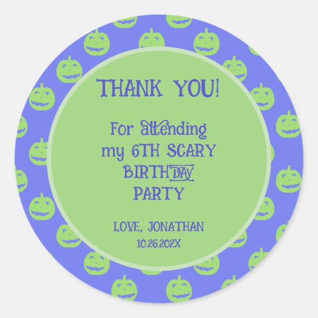 Sticker Merci d'anniversaire pour enfants mignons (Devant)