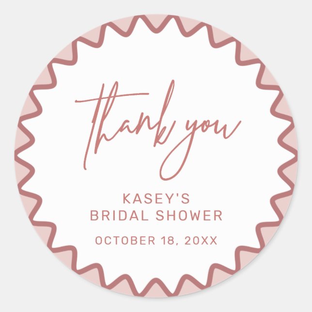 Sticker Merci de frontière rose Zigzag (Devant)