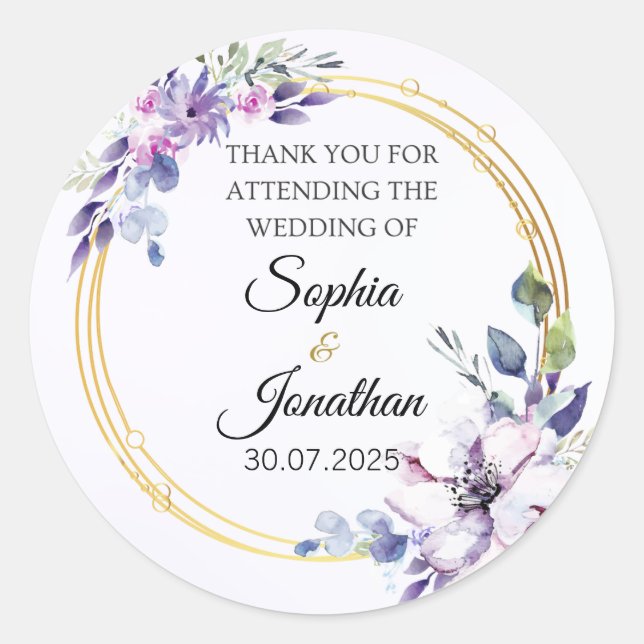 Sticker Merci de mariage élégant (Devant)