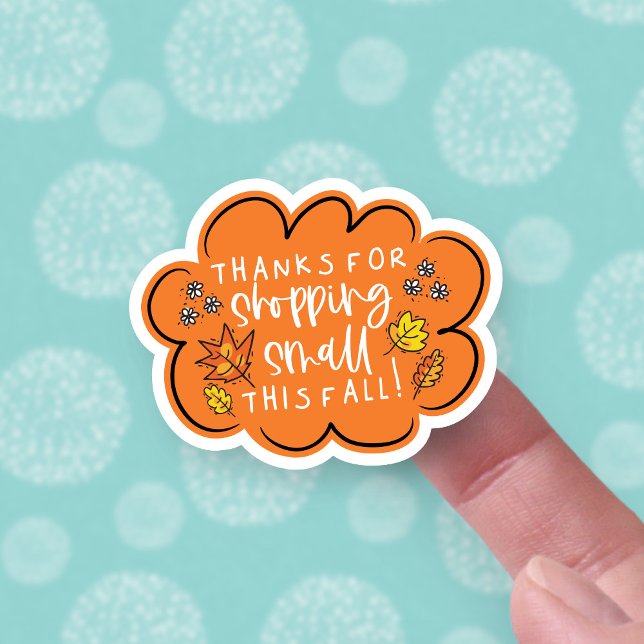 Sticker Merci de Shopping Small cet automne Feuille orange (Créateur téléchargé)