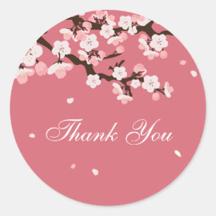 Sticker Merci / Fleurs de cerisiers / Personnalisa