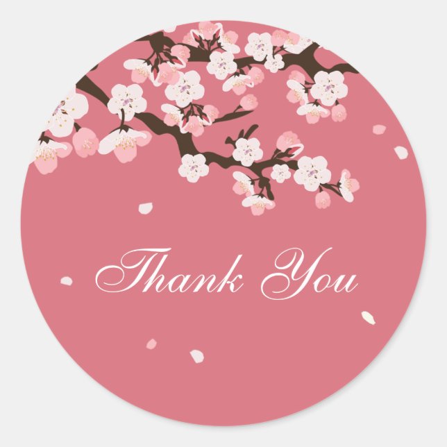Sticker Merci / Fleurs de cerisiers / Personnalisa (Devant)