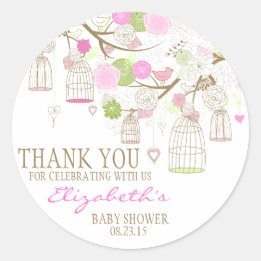 Sticker Merci Fleurs et Birdcages