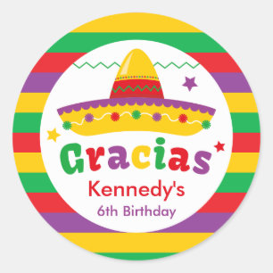 Sticker Merci Gracias pour fêter l'anniversaire
