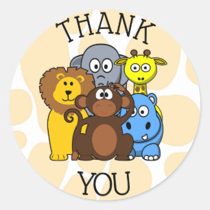 Sticker Merci Jungle ou Zoo Animaux