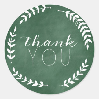 Sticker Merci Laurel Emerald Green Chalkboard