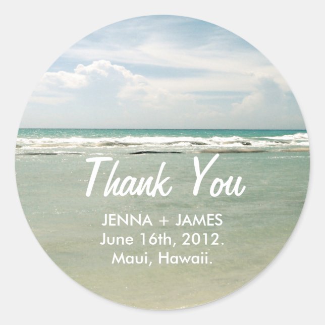 Sticker Merci // Mariage de destination (Devant)