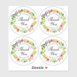 Sticker Merci Papillon Mariage de courroie ou douche Effac