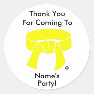 Sticker Merci Party Martial Arts jaune coutume