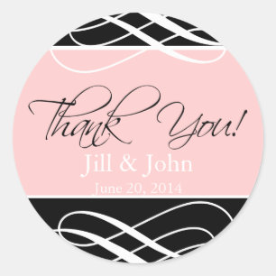Sticker Merci rose noir Favor