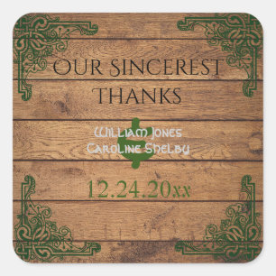 Sticker Merci rustique celtique Claddagh