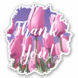 Sticker Merci Tulips rose