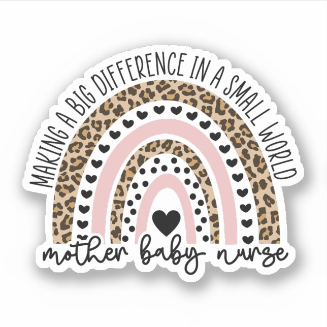 Sticker Mère Bébé Infirmière Cadeau, Infirmière post-partu (Devant)