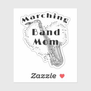 Sticker Mère de la bande marching saxophone amusante
