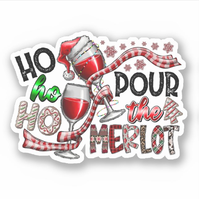 Sticker Merlot Christmas Viny (Devant)