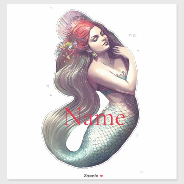 Sticker Mermaid Beauté de Redhead Thunder_Cove (Feuille)