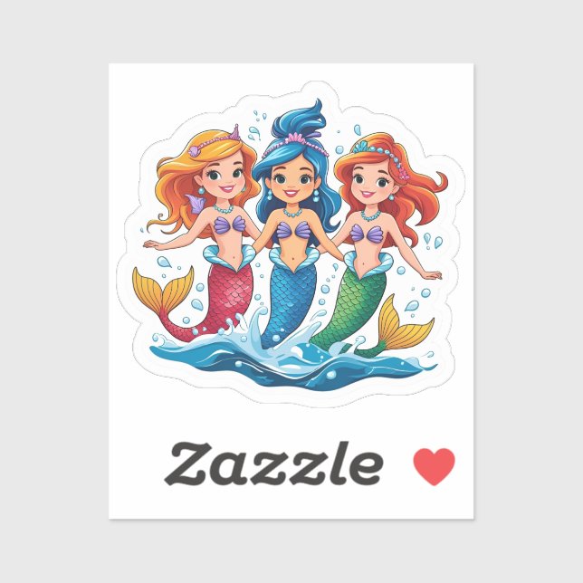 Sticker Mermaid Friends Personalized Fun set  (Feuille)