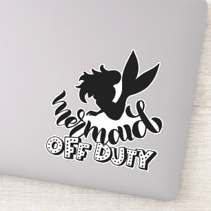 Sticker Mermaid Off Duty Funny Beach
