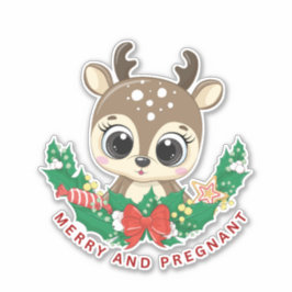 STICKER MERRY ET ENCEINTE DEER