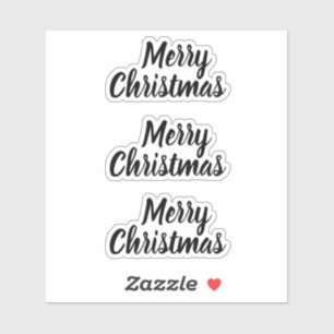 Sticker Merry noël minimaliste à la mode noir et blanc
