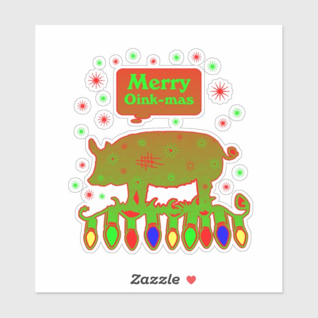 Sticker Merry oink mas (Feuille)