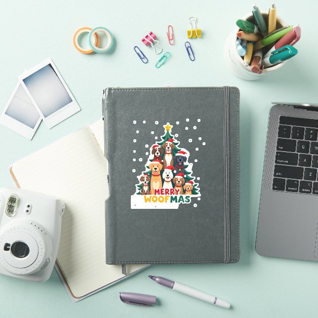 Sticker Merry Woofmas - Merry Christmas For Dog Lovers (2) (Couverture iPad)