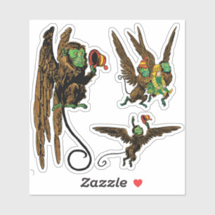 Sticker Merveilleux sorcier d'Oz, Dorothy et singes volant
