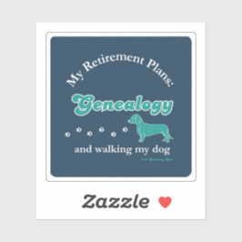 Sticker Mes projets de retraite : généalogie et promenade 