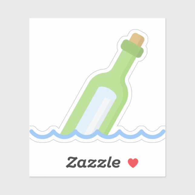 Sticker Message dans une bouteille (Feuille)