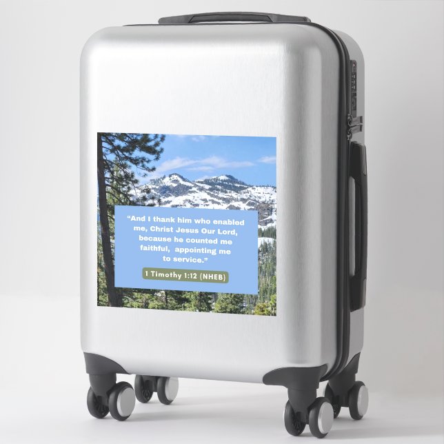 Sticker Message de foi - Bible - 1 Timothée 1-12 - Vinyl (Sur valise)