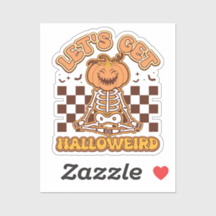 Sticker Mettons-nous halloodd Halloween Super Retro
