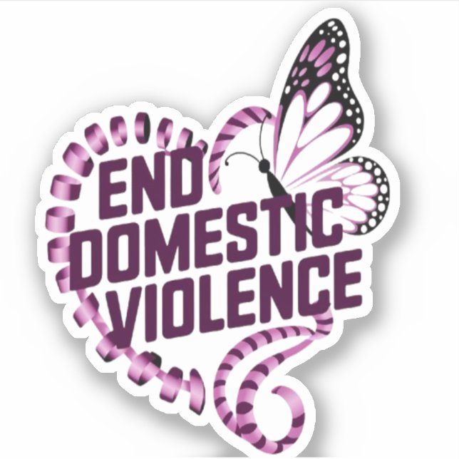Sticker Mettre fin à la violence domestique (Devant)
