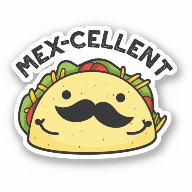 Sticker Mex-violet drôle Excellent Pun Taco (Devant)