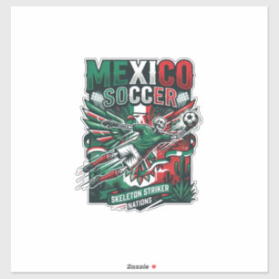 Sticker Mexico Football Squelette Attaquant Nations Premiu