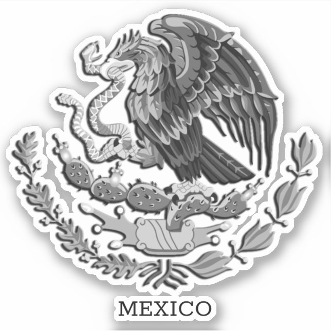 Sticker Mexique & Aigle, Drapeau Mexicain (Devant)