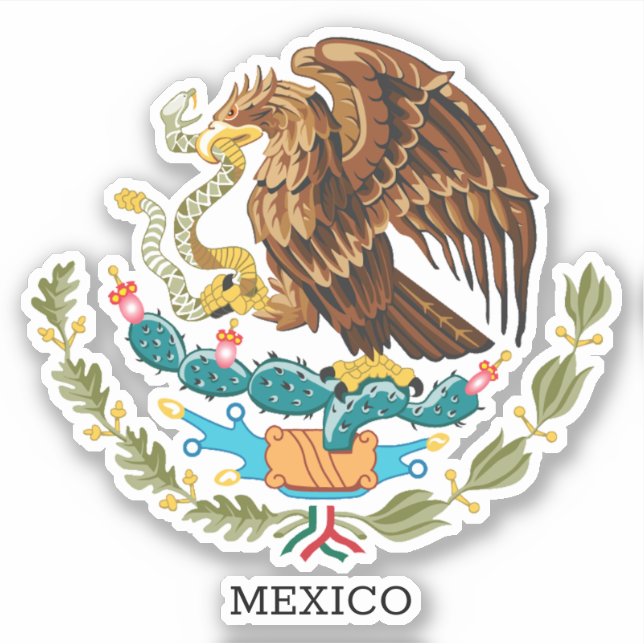 Sticker Mexique & Aigle, Drapeau Mexicain (Devant)