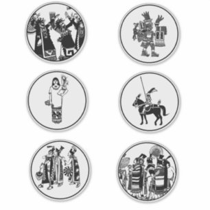 Sticker Mexique Ancien Mexicain Tribus Personnes Art