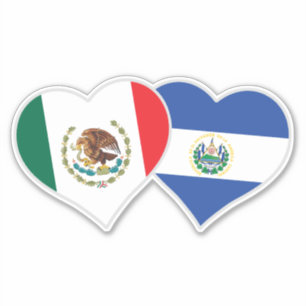 Sticker Mexique Coeurs du drapeau salvadorien Mexique El S