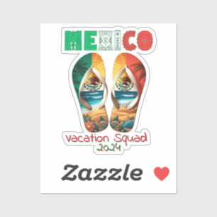 Sticker Mexique Flip Flop Vacances Tropical Getaway Design