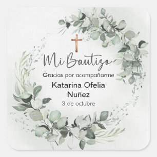 Sticker Mi Bautizo Étiquette de baptême personna