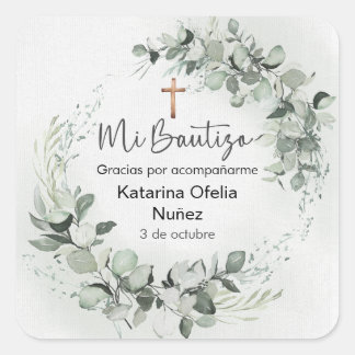 Sticker Mi Bautizo | Étiquette de baptême personna
