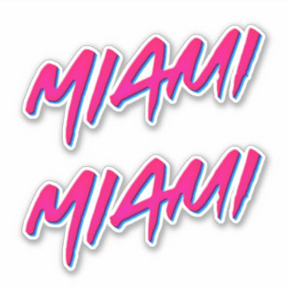 Sticker Miami Neon Couleurs Nouveau Style Rétro Minimalism