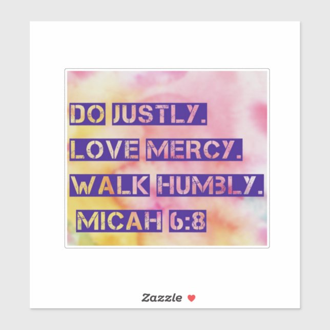 Sticker Micah 6:8 (Feuille)