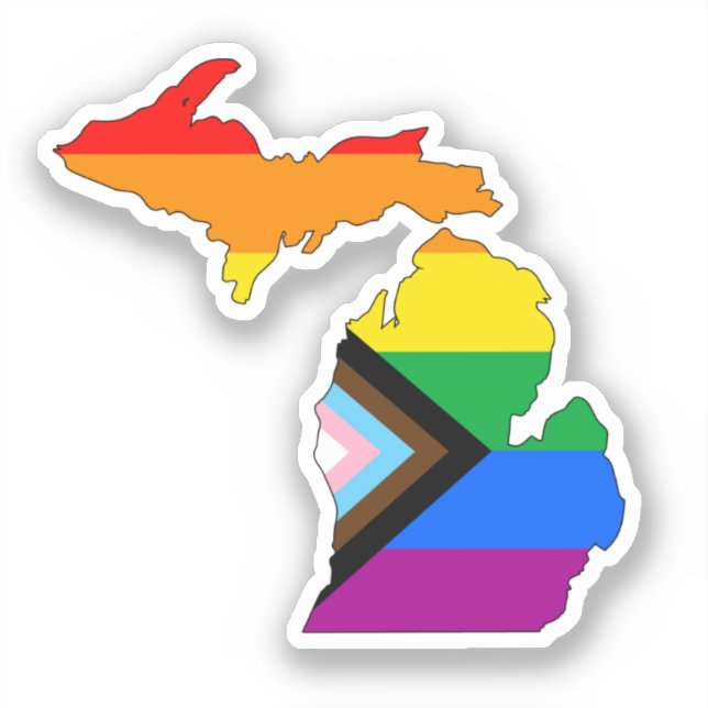Sticker Michigan State Pride LGBTQ Progress Pride (Recto)
