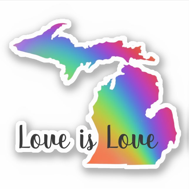 Sticker Michigander | l'amour est amour| orgueil arc-en-ci (Devant)