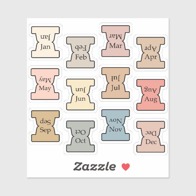 Sticker Micro Monthly Index Tab Pastel Bujo Planner Labels (Feuille)